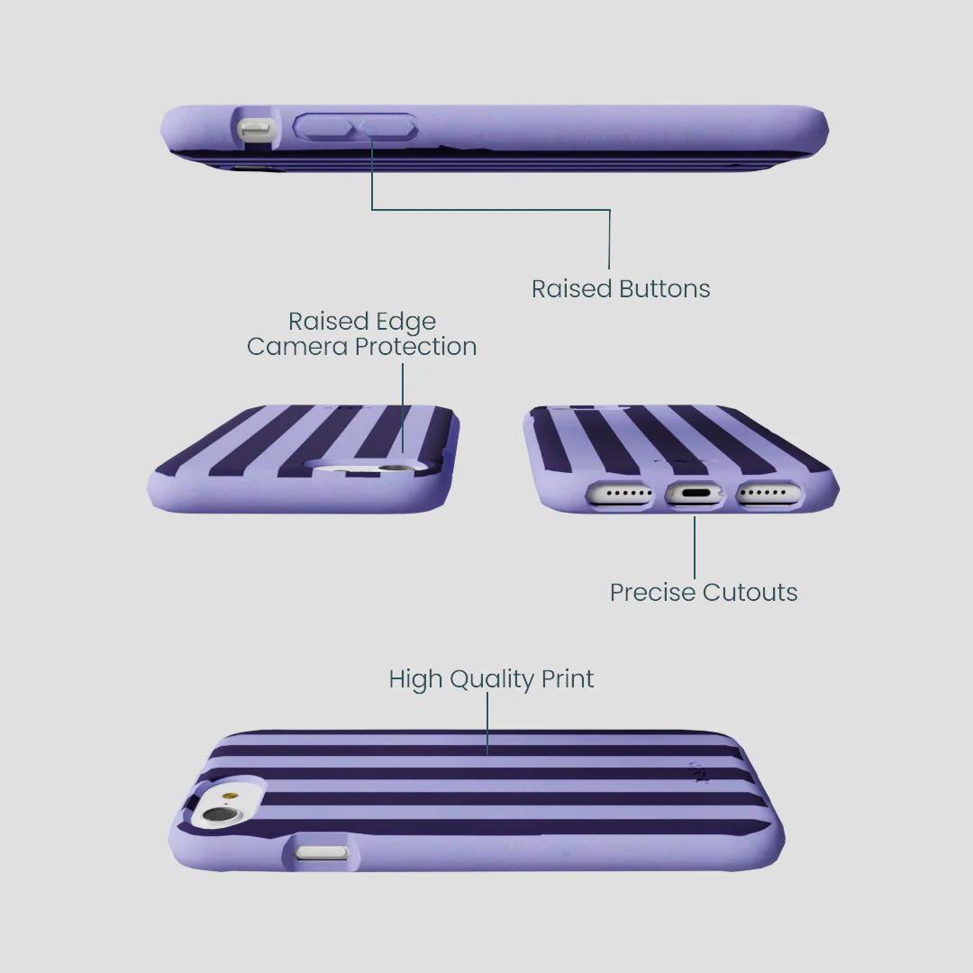Lavender Big Plum Stripes iPhone 6/6s/7/8/SE Case - Image 3