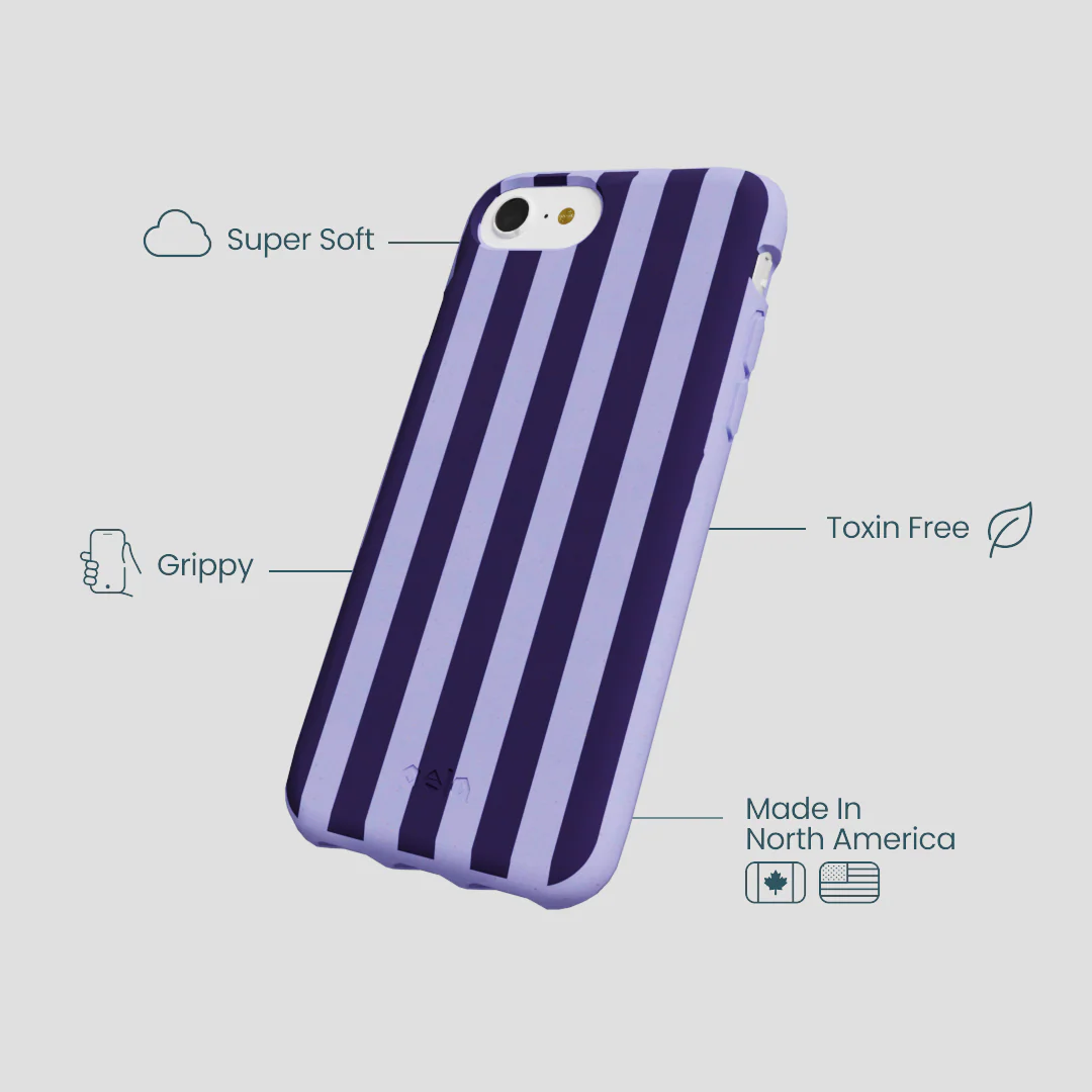 Lavender Big Plum Stripes iPhone 6/6s/7/8/SE Case - Image 4
