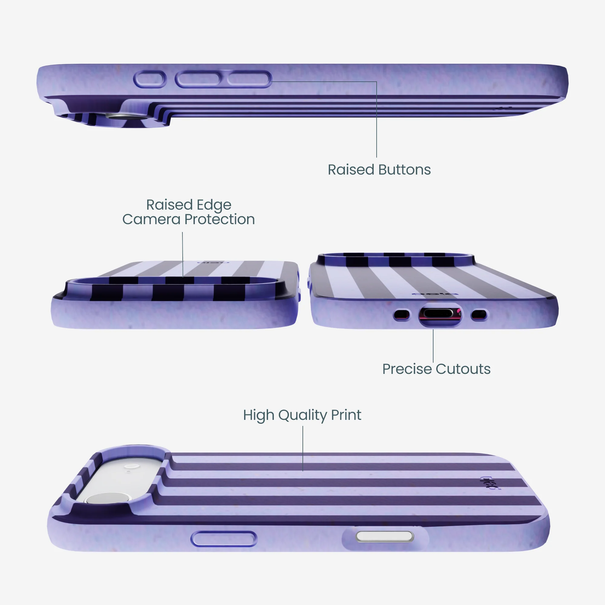 Lavender Big Plum Stripes iPhone Air Case - Image 3