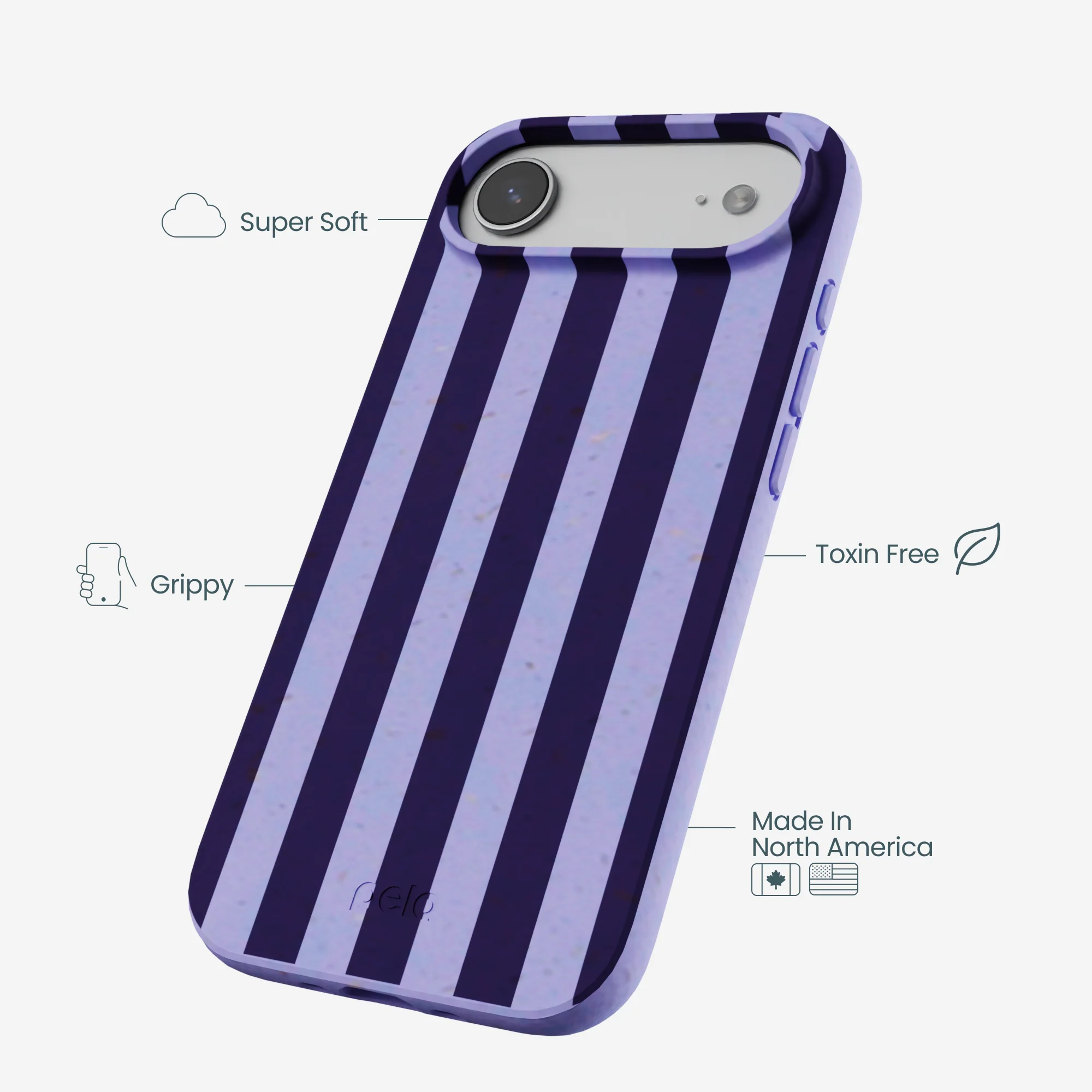 Lavender Big Plum Stripes iPhone Air Case - Image 4