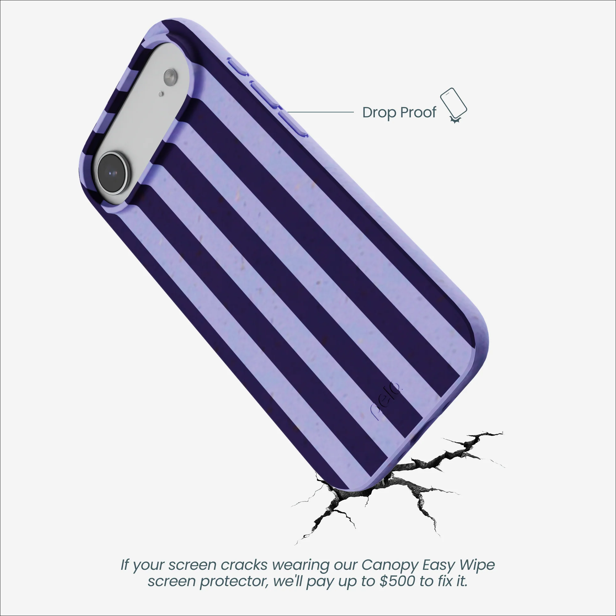 Lavender Big Plum Stripes iPhone Air Case - Image 5