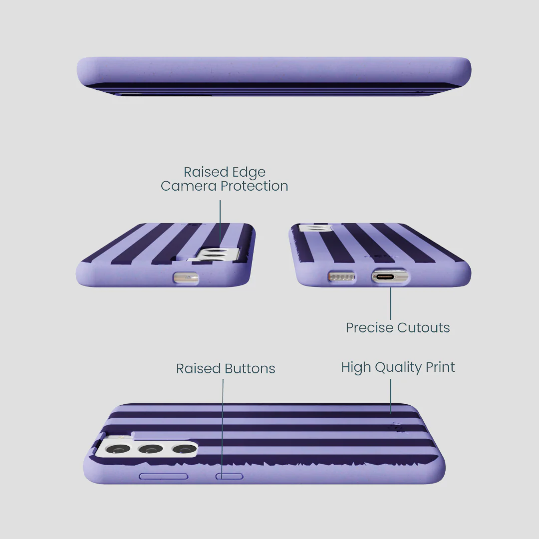 Lavender Big Plum Stripes Samsung Galaxy S21 Case - Image 3
