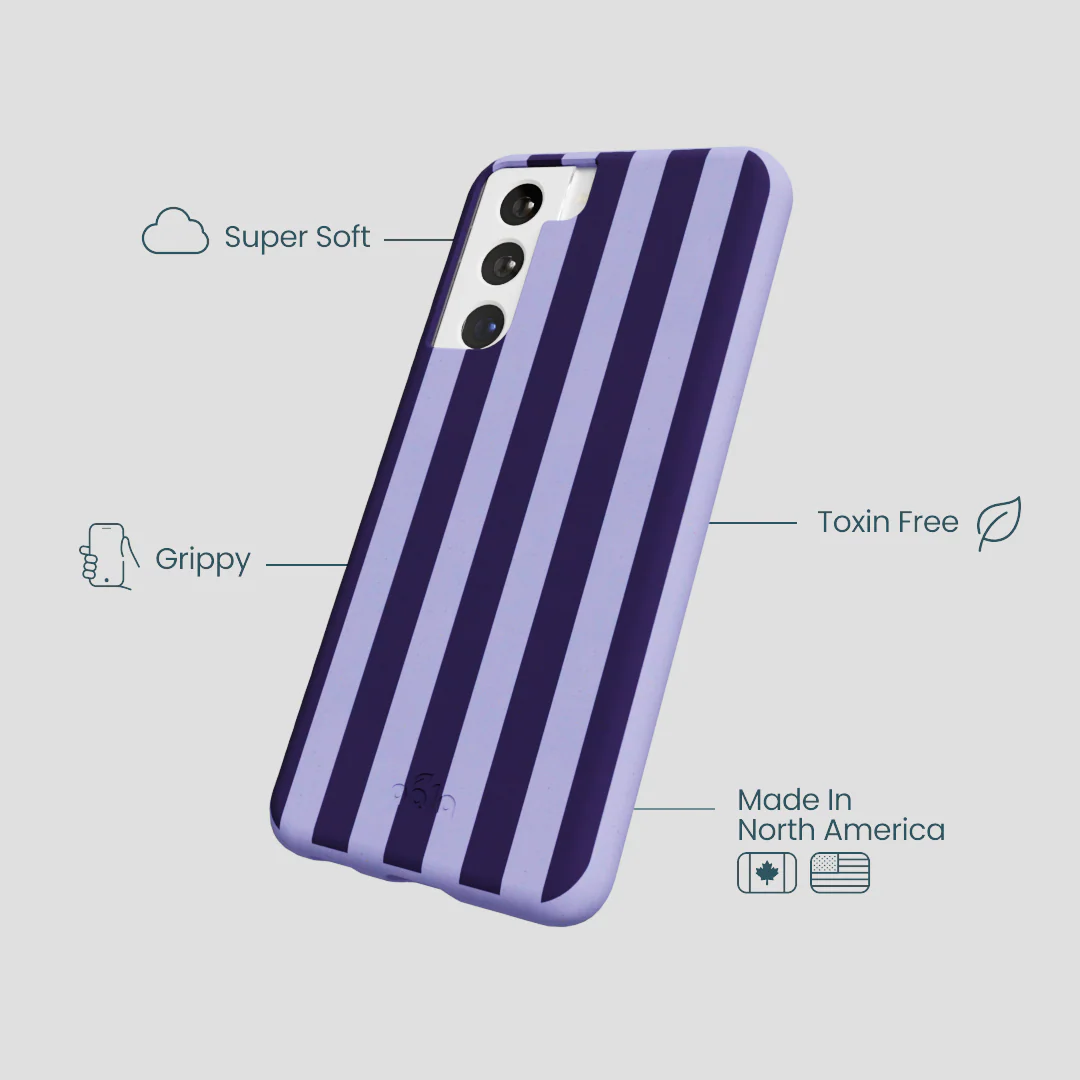 Lavender Big Plum Stripes Samsung Galaxy S21 Case - Image 4