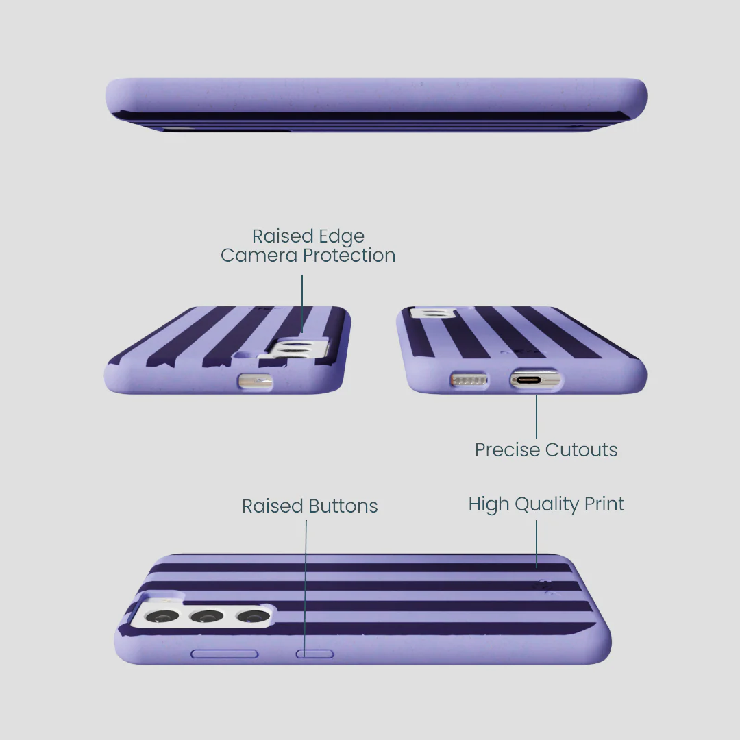 Lavender Big Plum Stripes Samsung Galaxy S22 Case - Image 3
