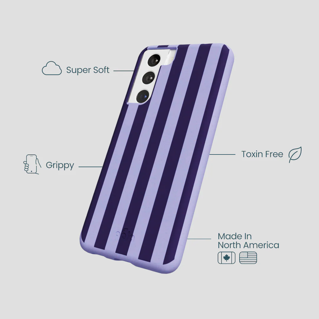 Lavender Big Plum Stripes Samsung Galaxy S22 Case - Image 4