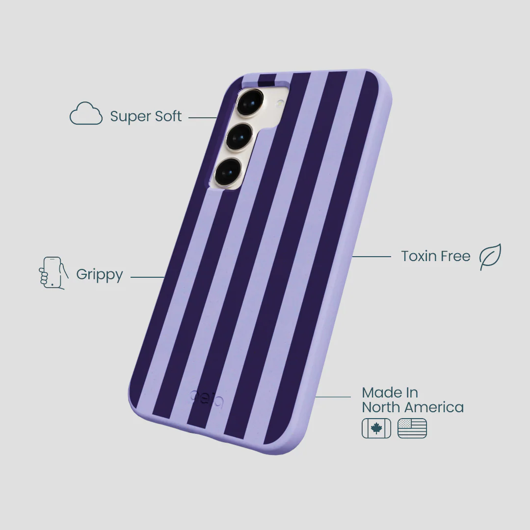 Lavender Big Plum Stripes Samsung Galaxy S23 Case - Image 4