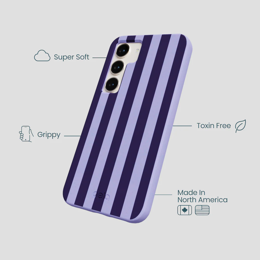 Lavender Big Plum Stripes Samsung Galaxy S24 Case - Image 4