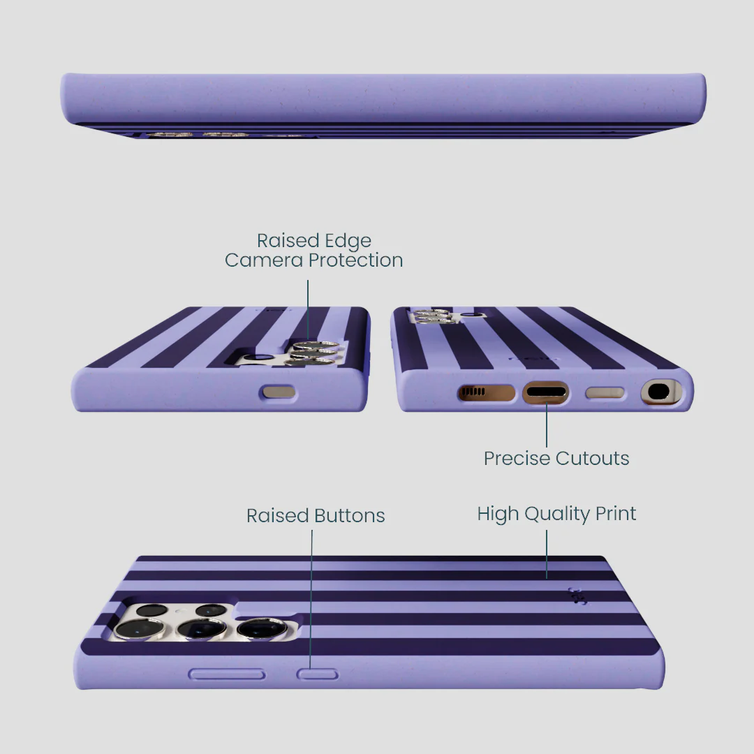 Lavender Big Plum Stripes Samsung Galaxy S24 Ultra Case - Image 3