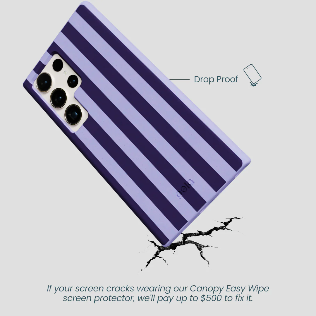 Lavender Big Plum Stripes Samsung Galaxy S24 Ultra Case - Image 5