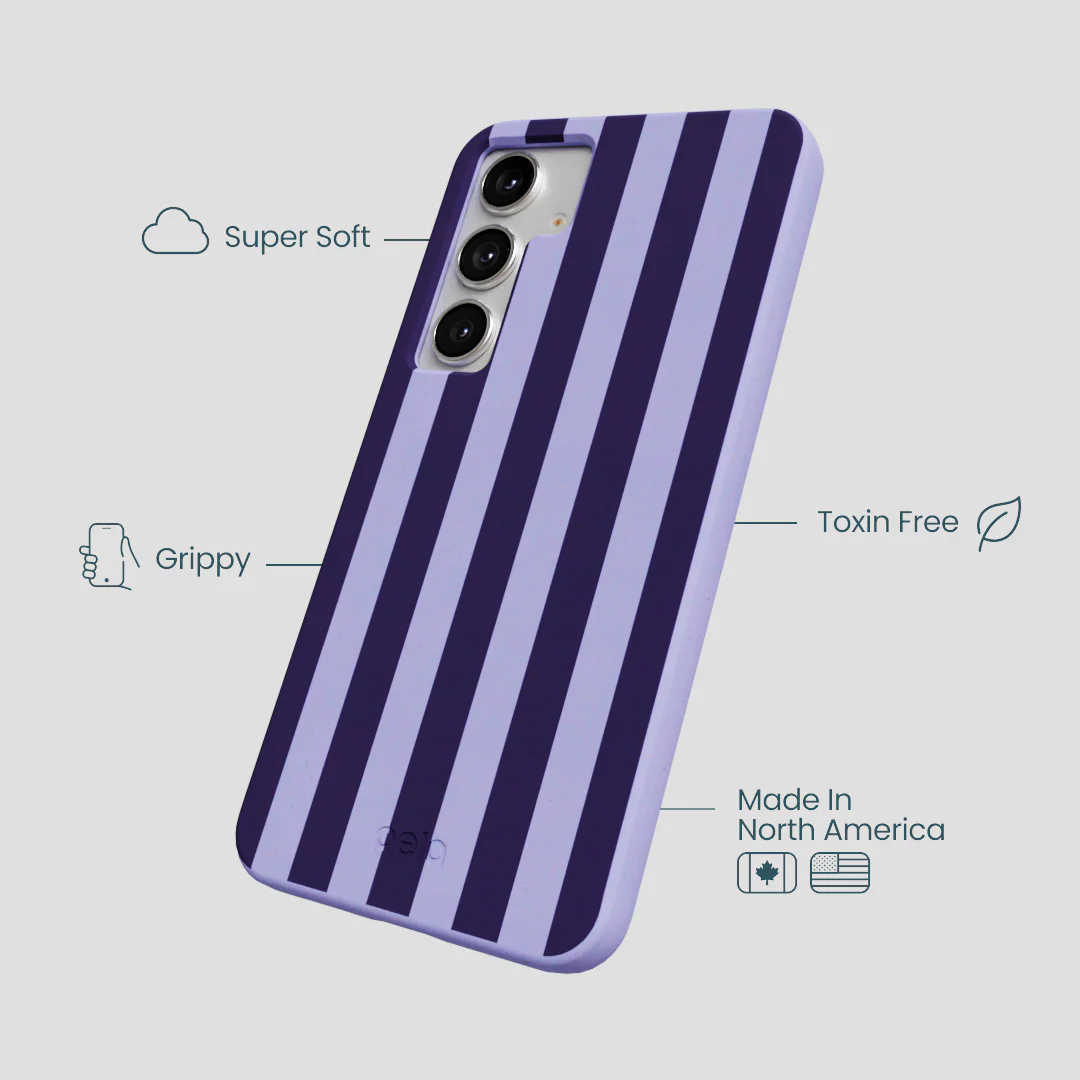 Lavender Big Plum Stripes Samsung Galaxy S25+(Plus) Case - Image 4