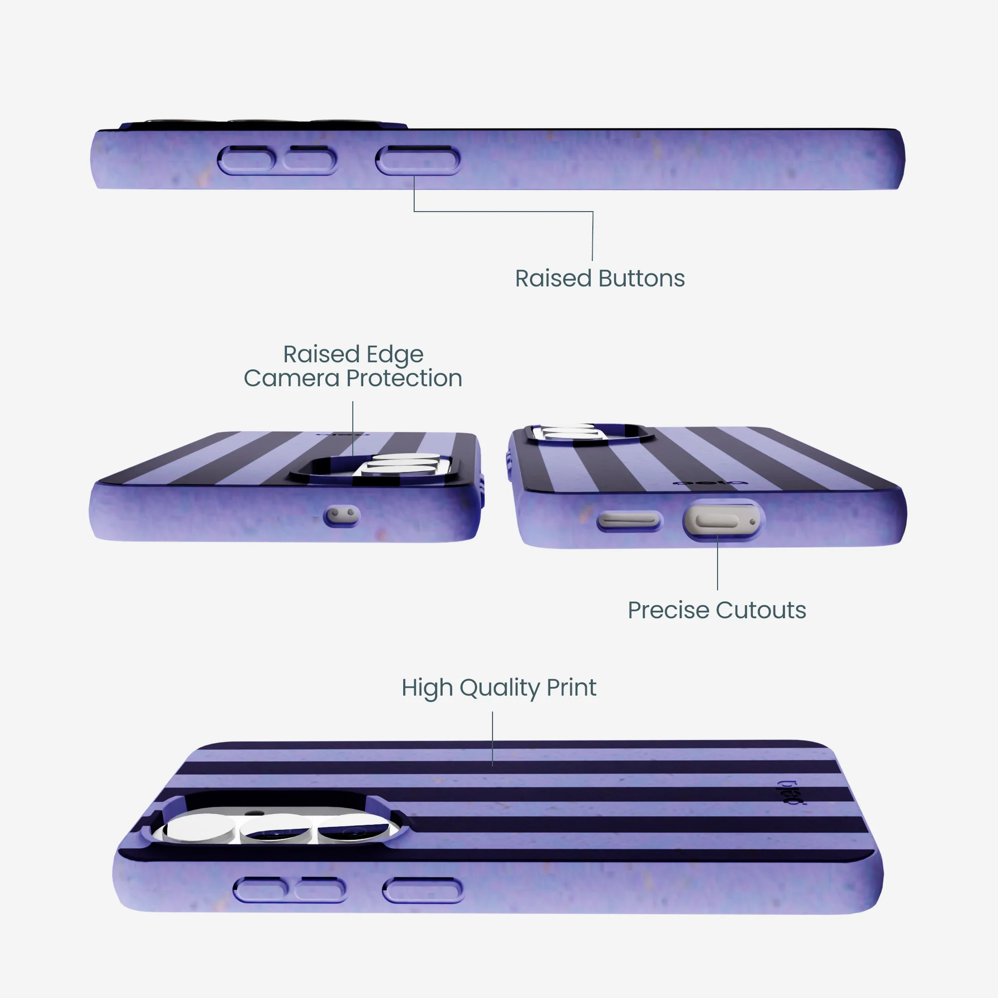 Lavender Big Plum Stripes Samsung Galaxy S26 Case - Image 3