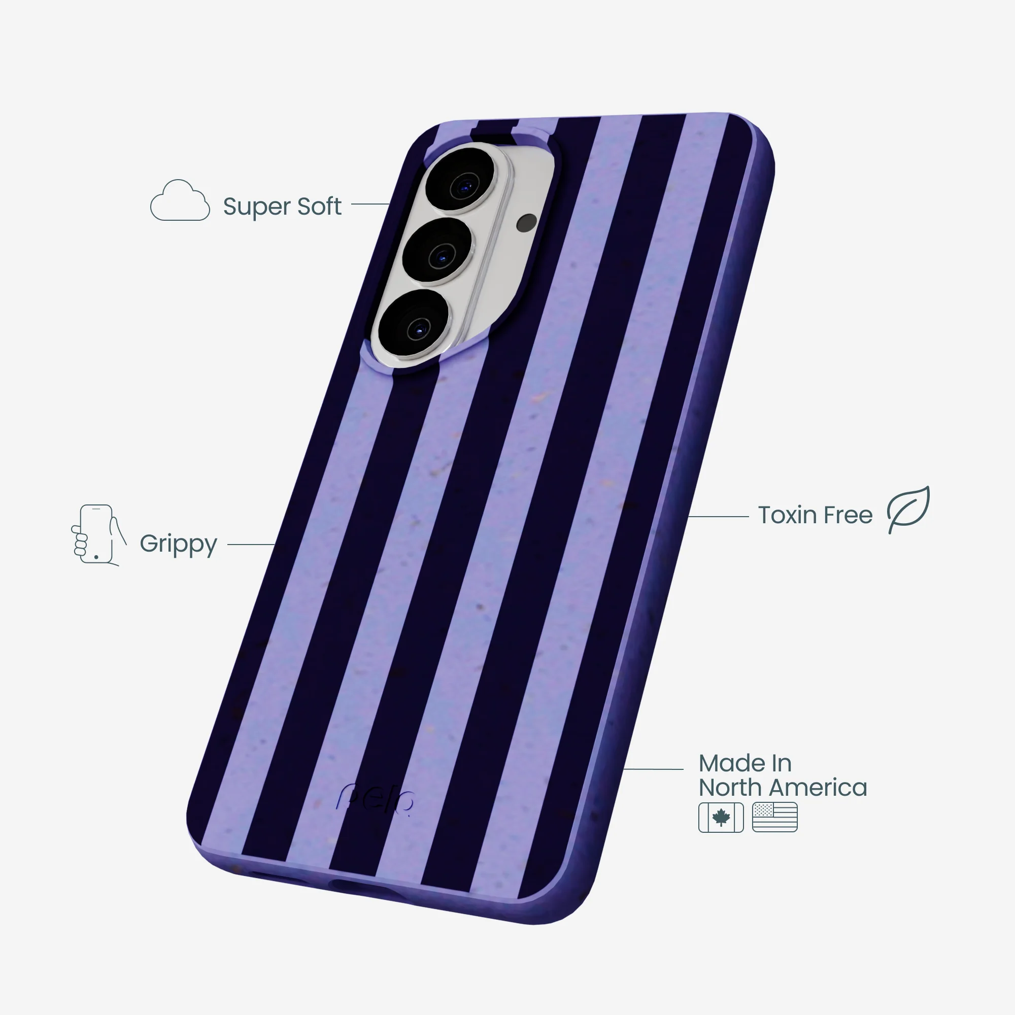Lavender Big Plum Stripes Samsung Galaxy S26 Case - Image 4