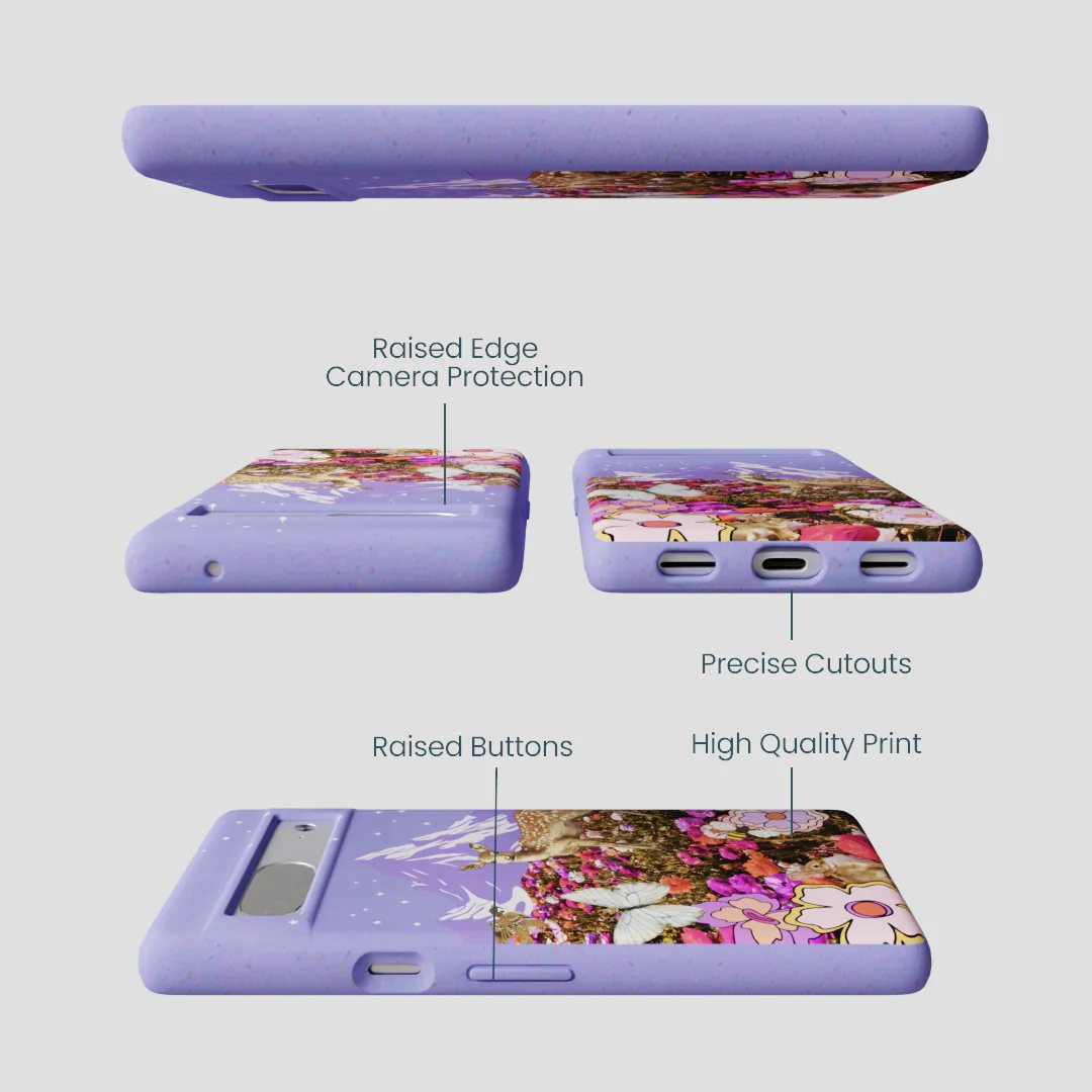 Lavender Deer Meadow Google Pixel 7a Case - Image 3