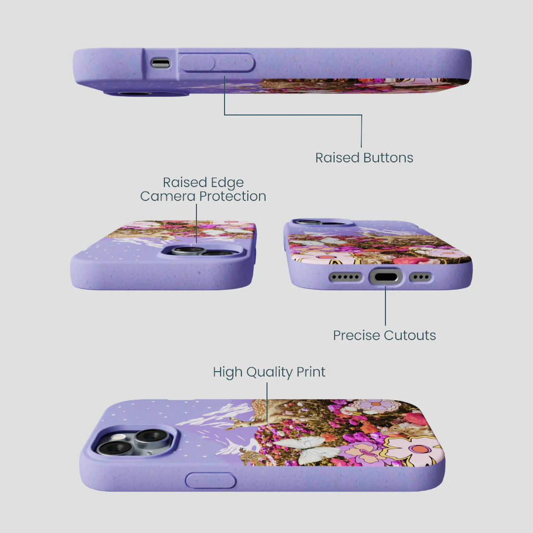 Lavender Deer Meadow iPhone 14 Case - Image 3