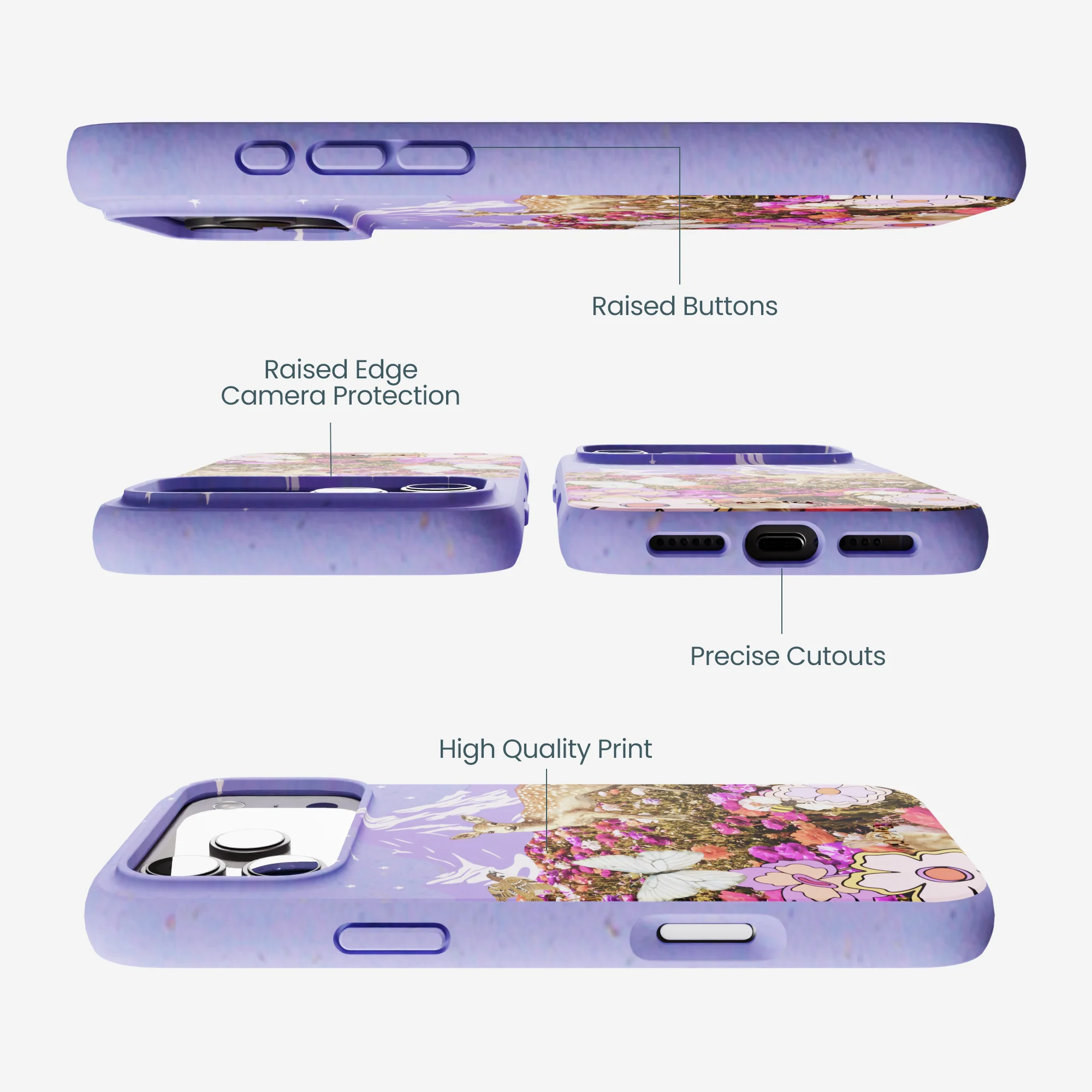 Lavender Deer Meadow iPhone 17 Pro Max Case - Image 3