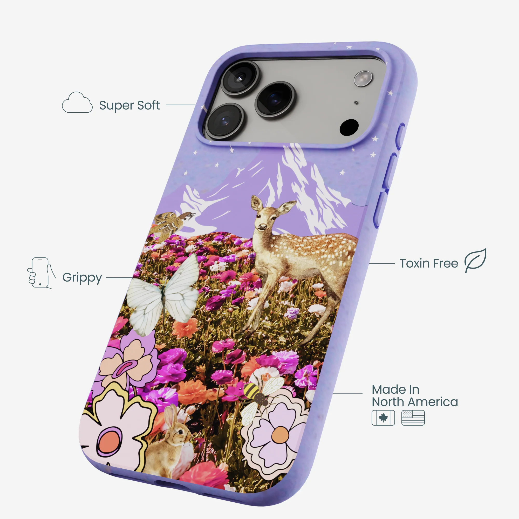Lavender Deer Meadow iPhone 17 Pro Max Case - Image 4