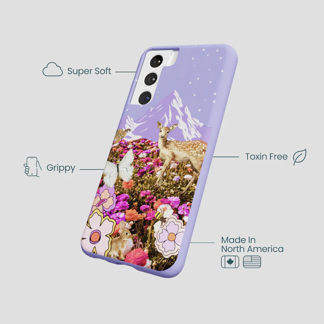 Lavender Deer Meadow Samsung Galaxy S21 Case - Image 4