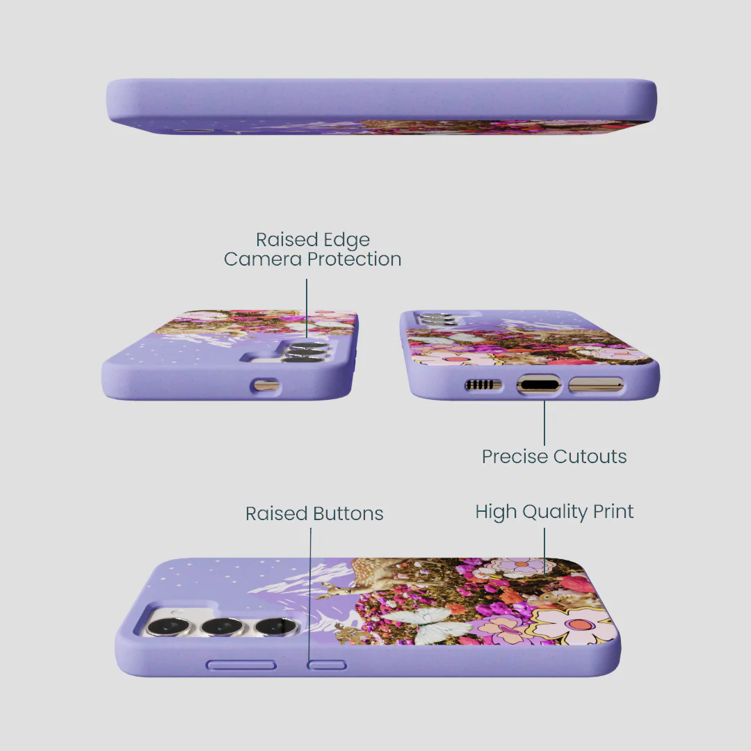 Lavender Deer Meadow Samsung Galaxy S24 Case - Image 3