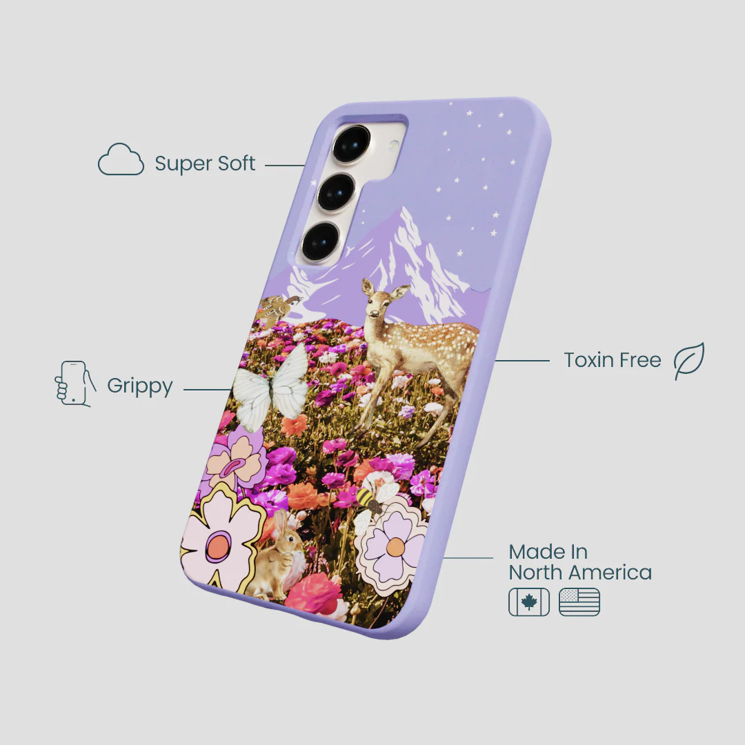 Lavender Deer Meadow Samsung Galaxy S24 Case - Image 4