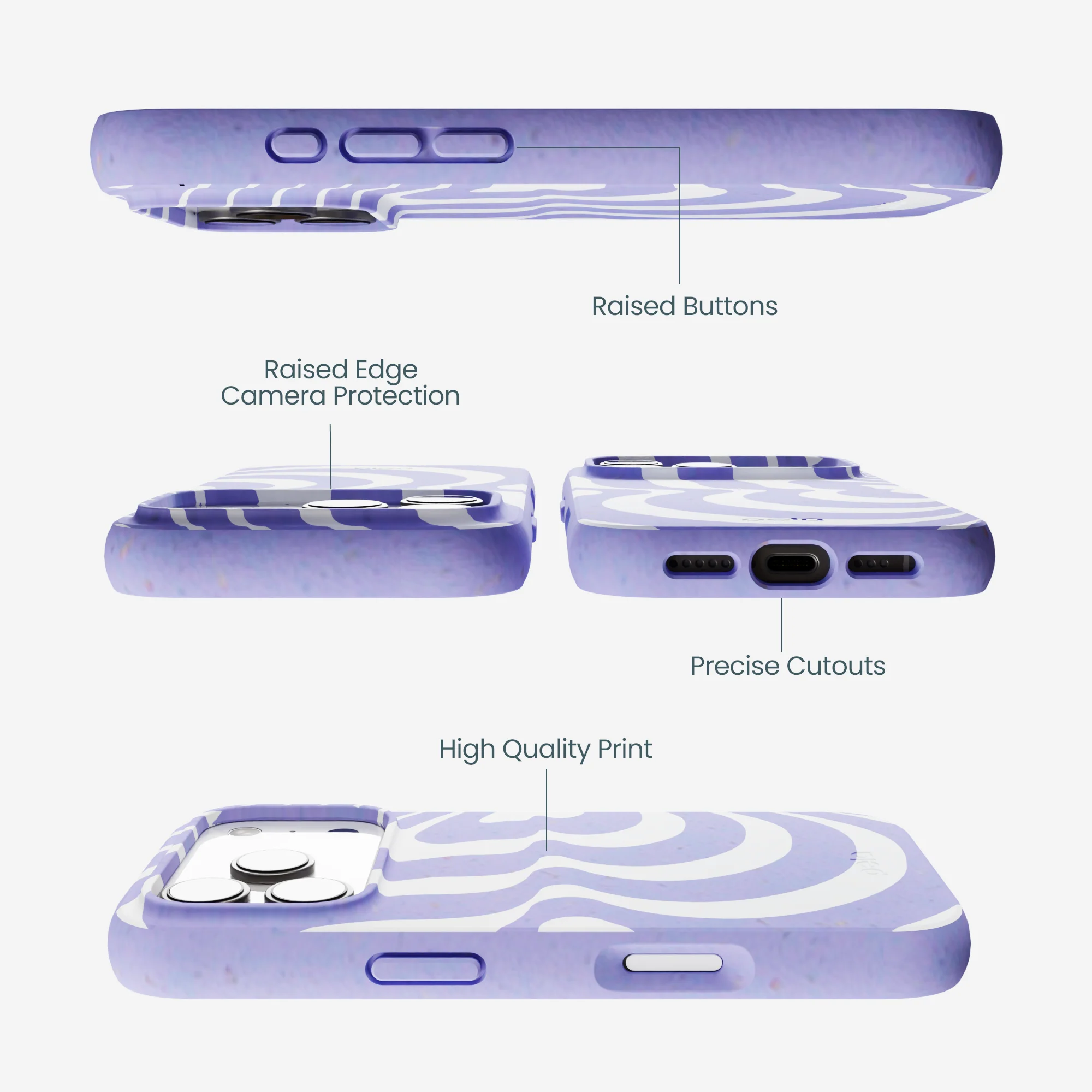Lavender Flutter Left iPhone 17 Pro Case - Image 3