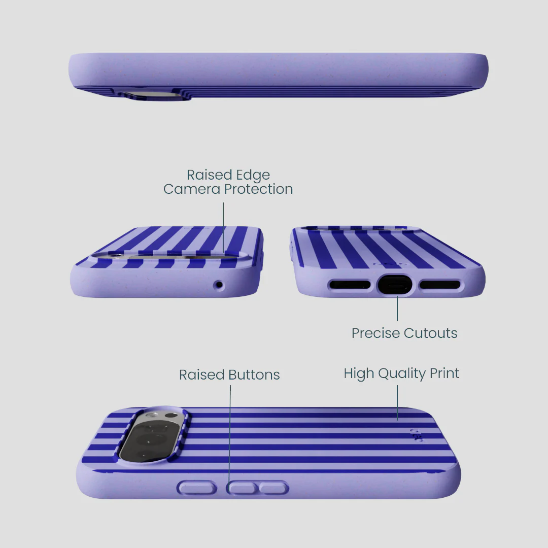 Lavender Indigo Stripes Google Pixel 10/10 Pro Case - Image 2
