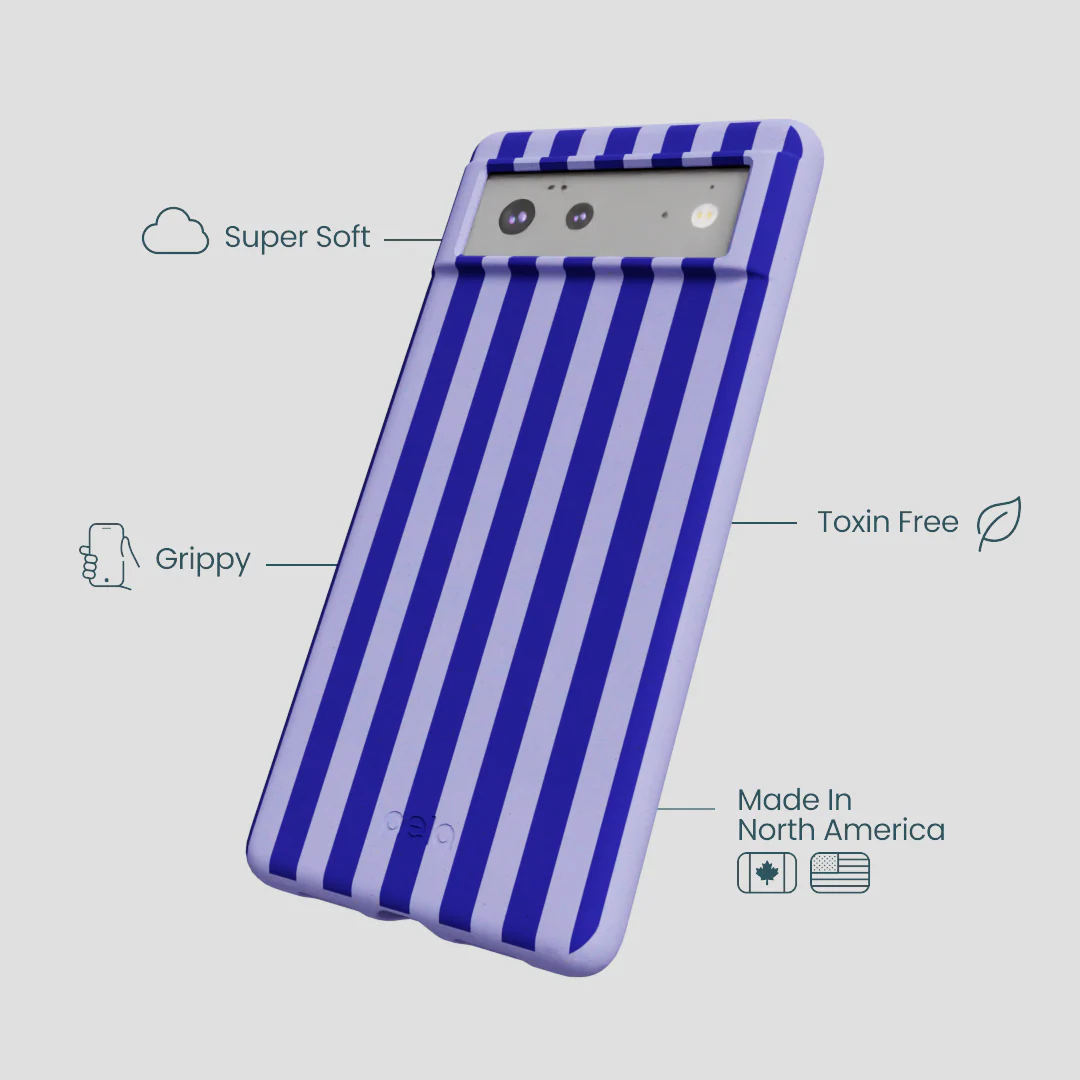 Lavender Indigo Stripes Google Pixel 6a Case - Image 3