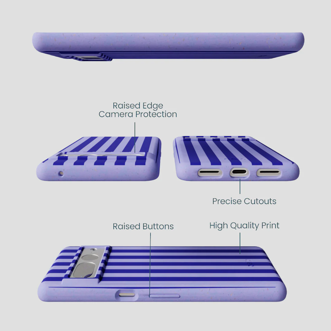 Lavender Indigo Stripes Google Pixel 7 Pro Case - Image 2