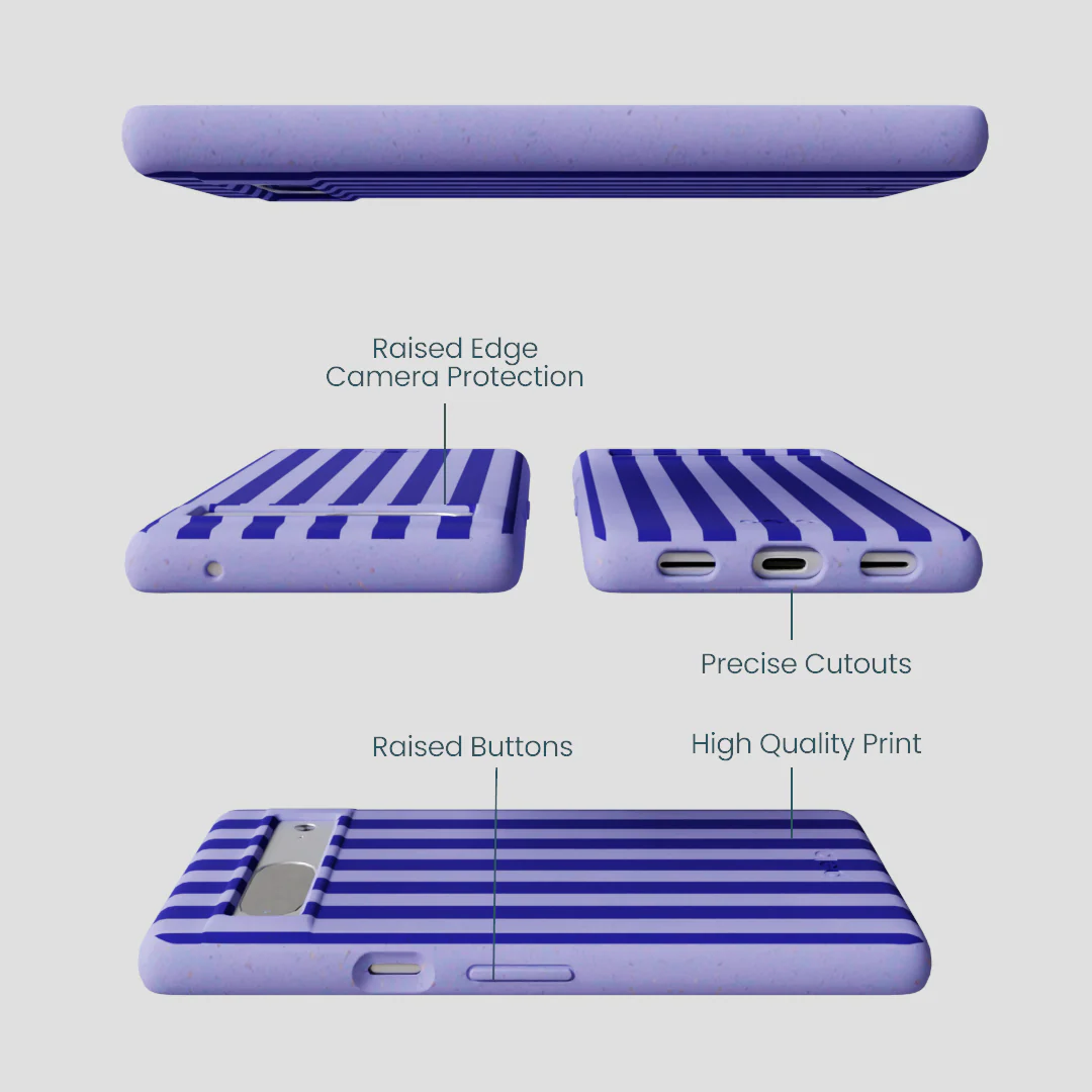 Lavender Indigo Stripes Google Pixel 7a Case - Image 2