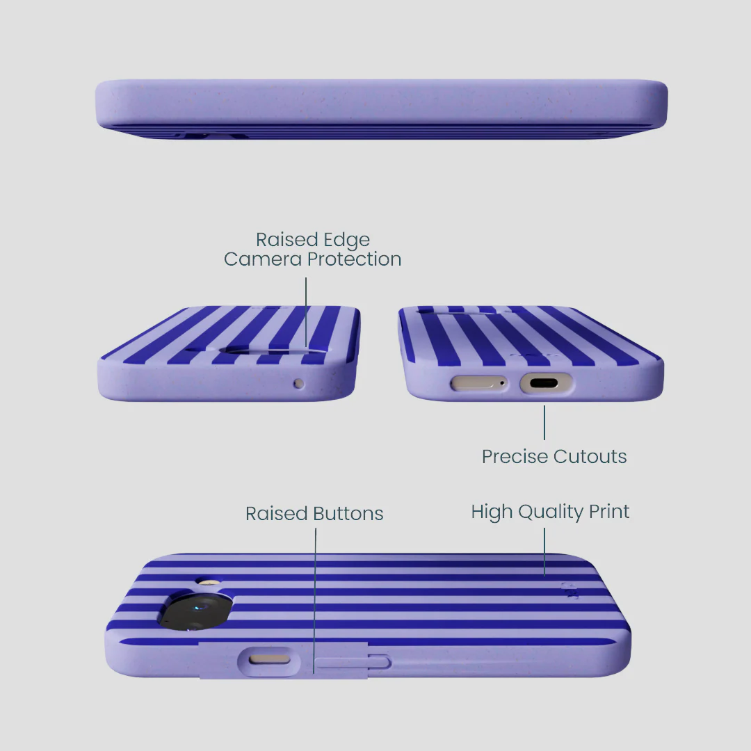 Lavender Indigo Stripes Google Pixel 9a Case - Image 2