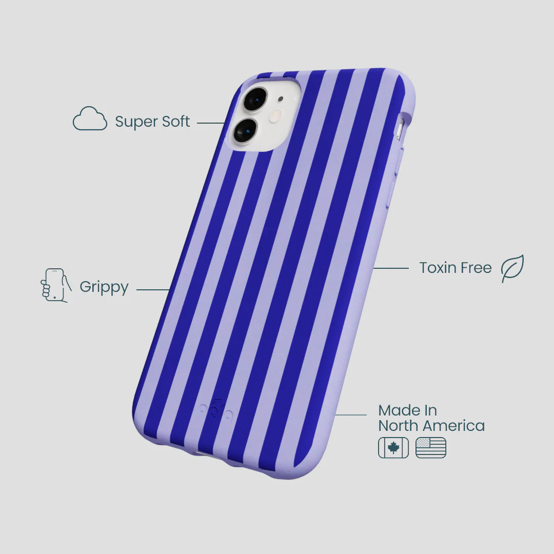 Lavender Indigo Stripes iPhone 11 Case - Image 4
