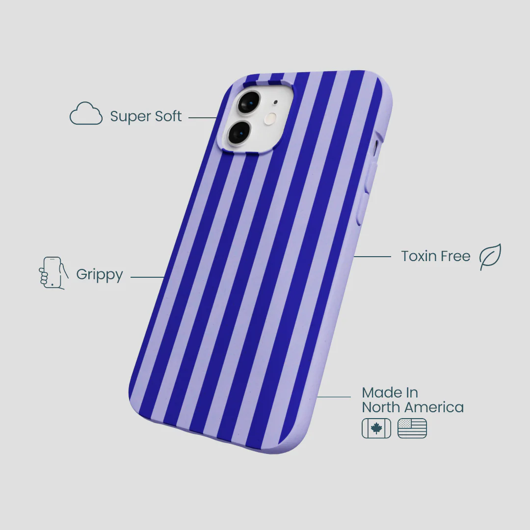 Lavender Indigo Stripes iPhone 12/ iPhone 12 Pro Case - Image 4