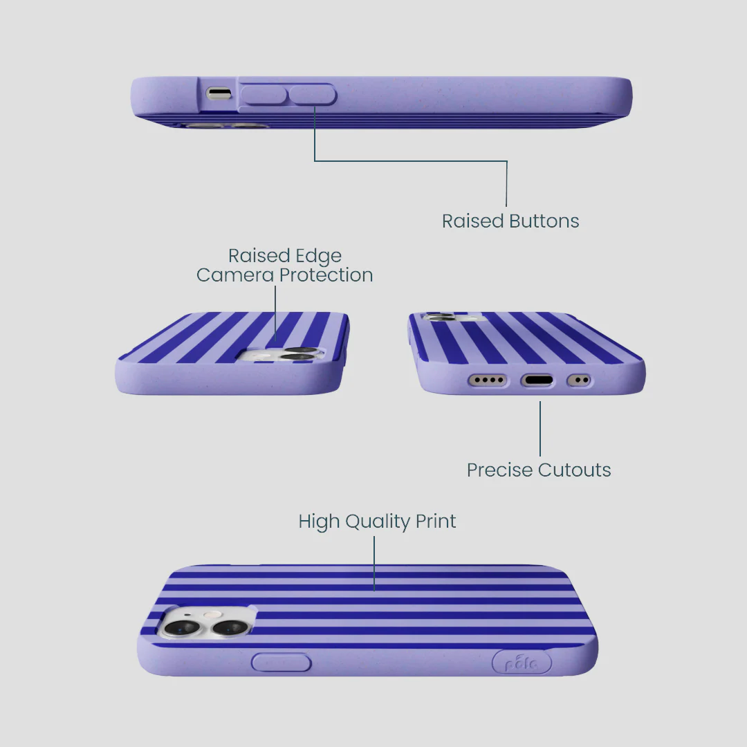 Lavender Indigo Stripes iPhone 12 Mini Case - Image 3