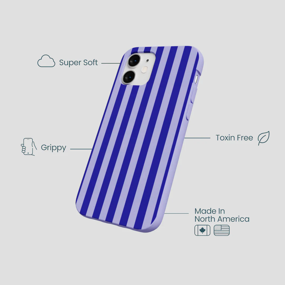Lavender Indigo Stripes iPhone 12 Mini Case - Image 4