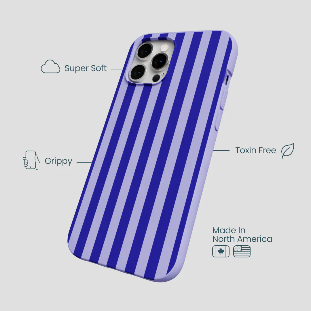 Lavender Indigo Stripes iPhone 12 Pro Max Case - Image 4