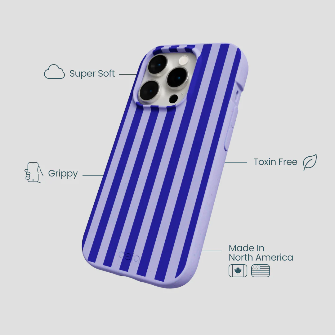 Lavender Indigo Stripes iPhone 14 Pro Case - Image 4