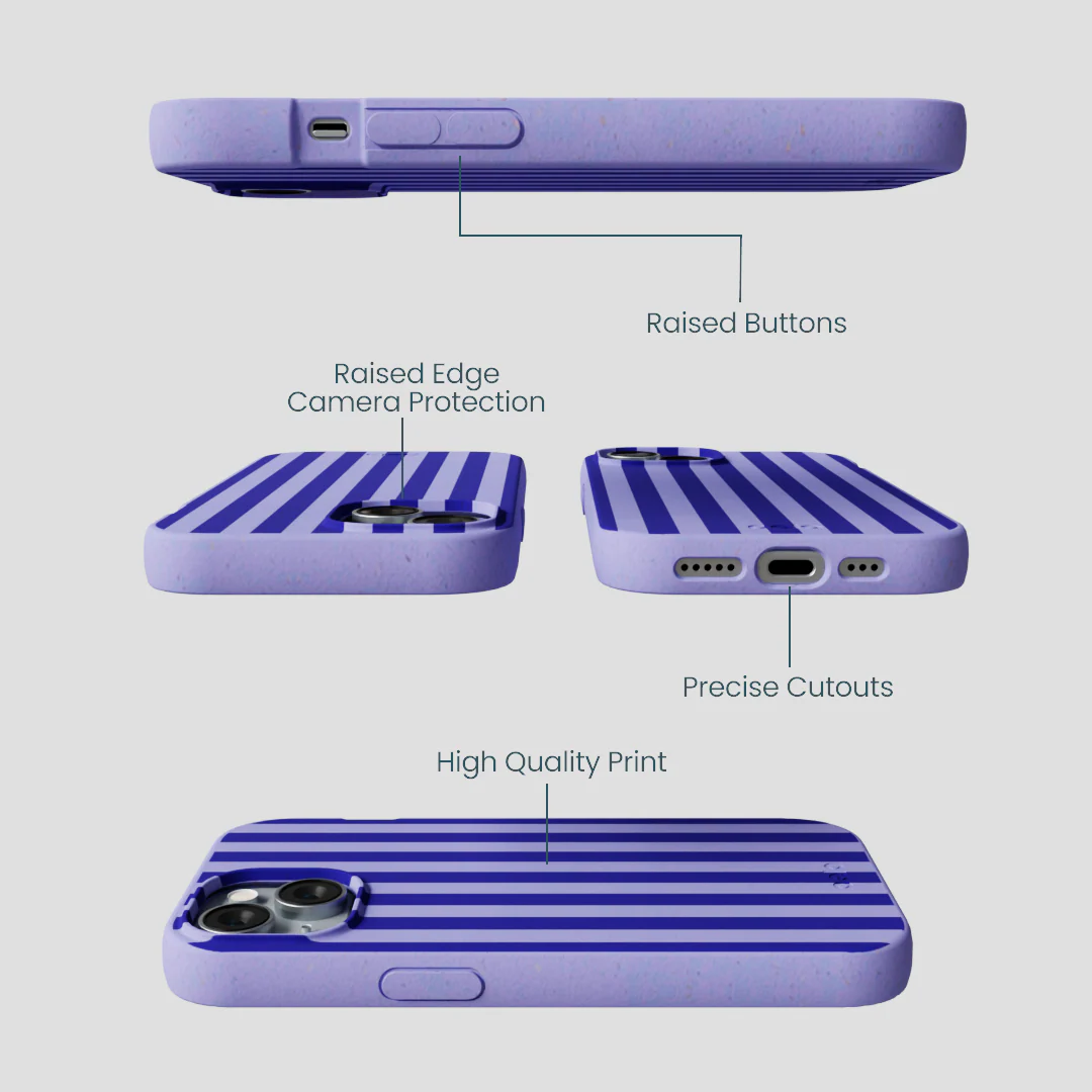Lavender Indigo Stripes iPhone 15 Case - Image 3