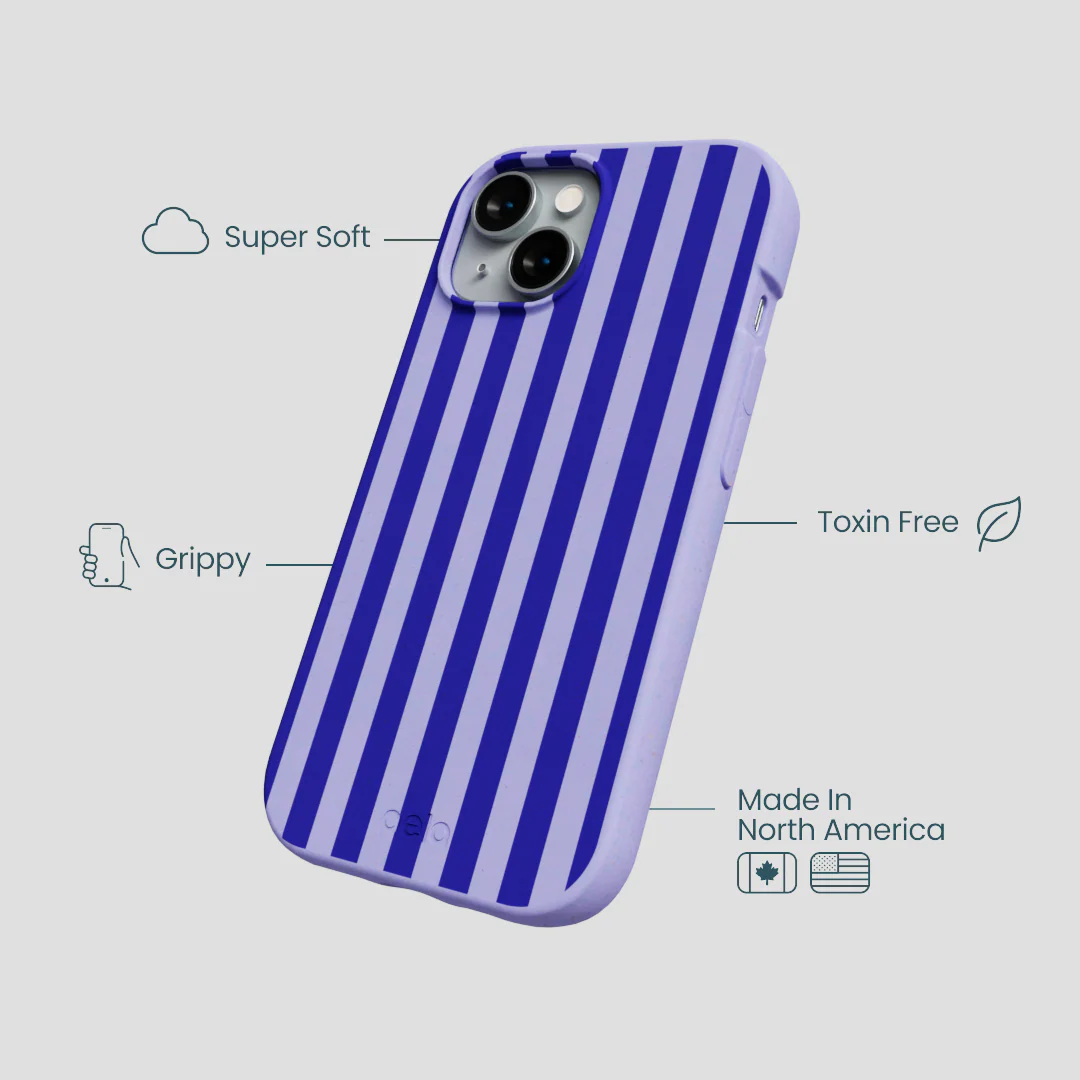 Lavender Indigo Stripes iPhone 15 Case - Image 4