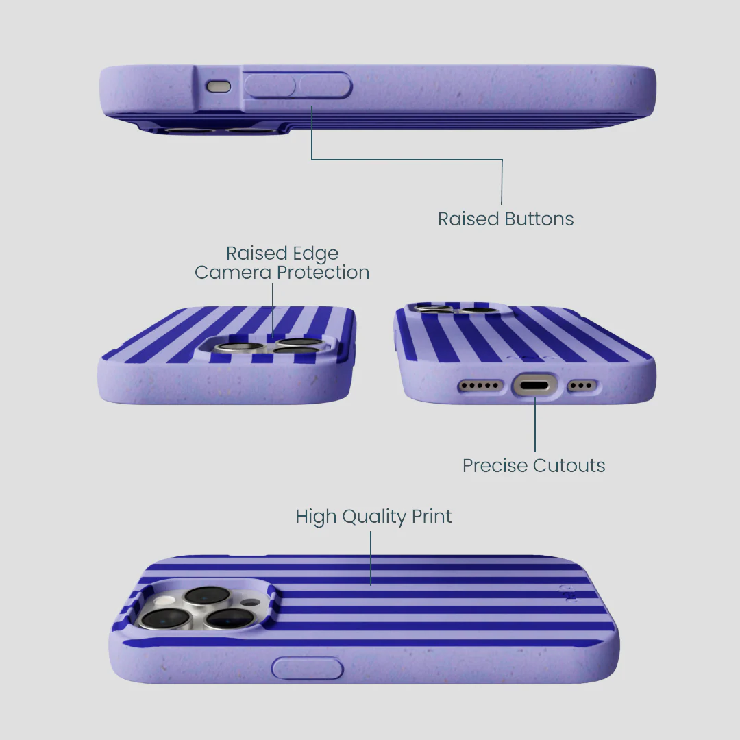Lavender Indigo Stripes iPhone 15 Pro Case - Image 3