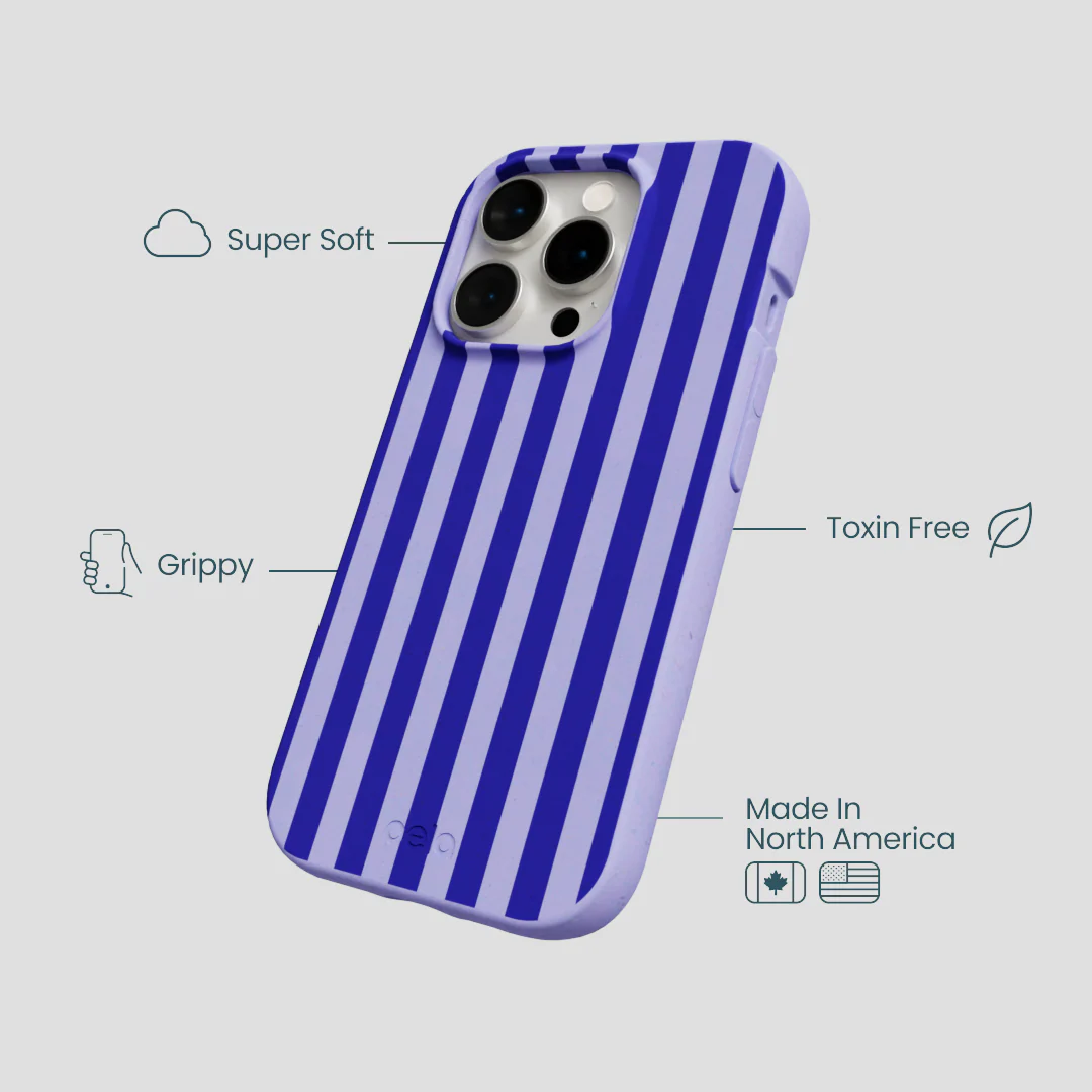 Lavender Indigo Stripes iPhone 15 Pro Case - Image 4