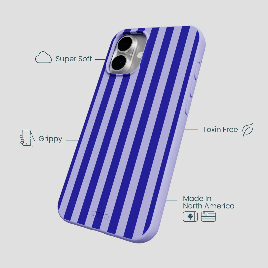 Lavender Indigo Stripes iPhone 16 Plus Case - Image 4