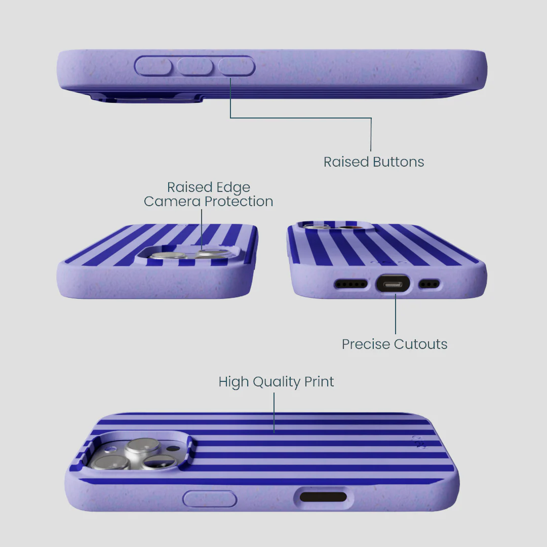 Lavender Indigo Stripes iPhone 16 Pro Case - Image 3