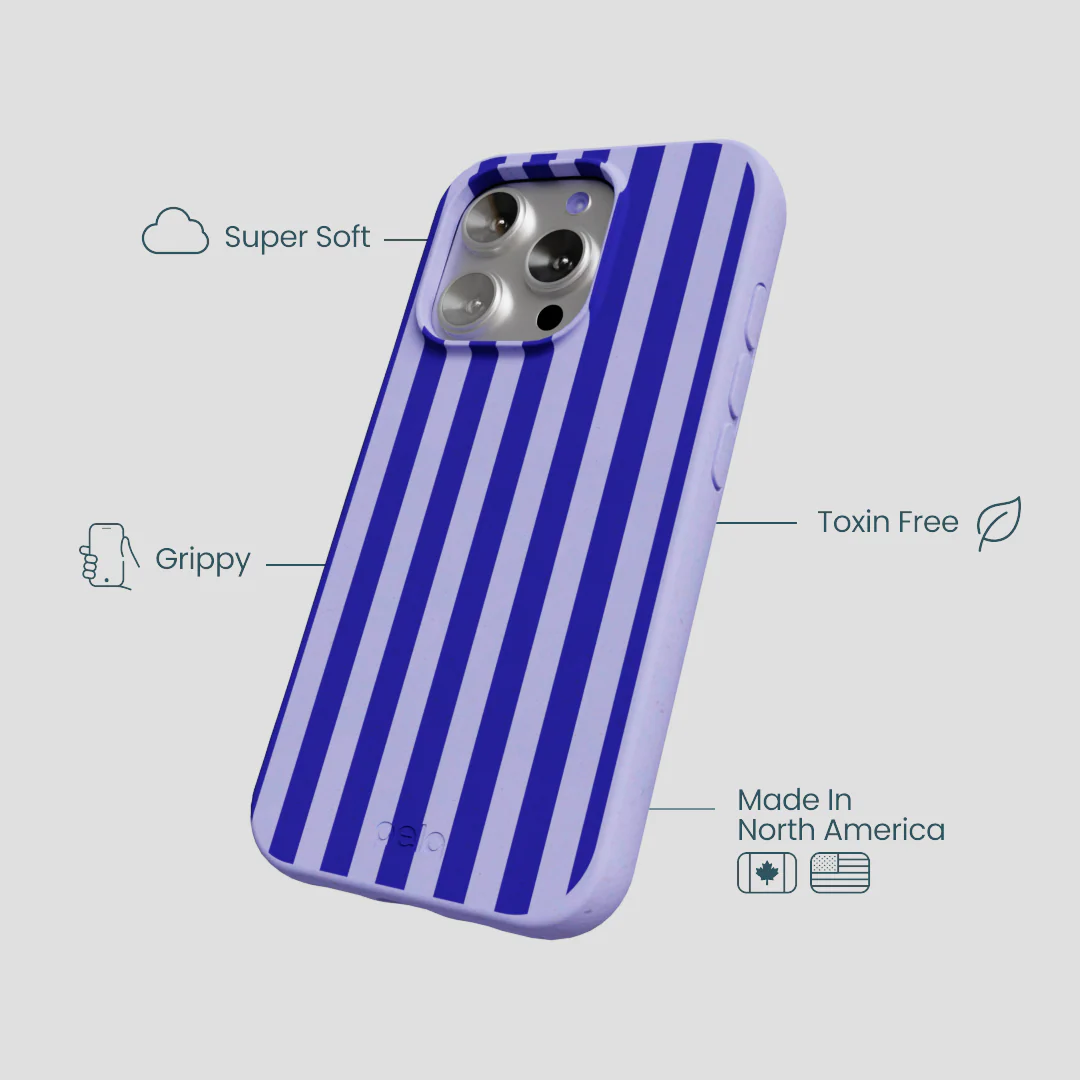 Lavender Indigo Stripes iPhone 16 Pro Case - Image 4