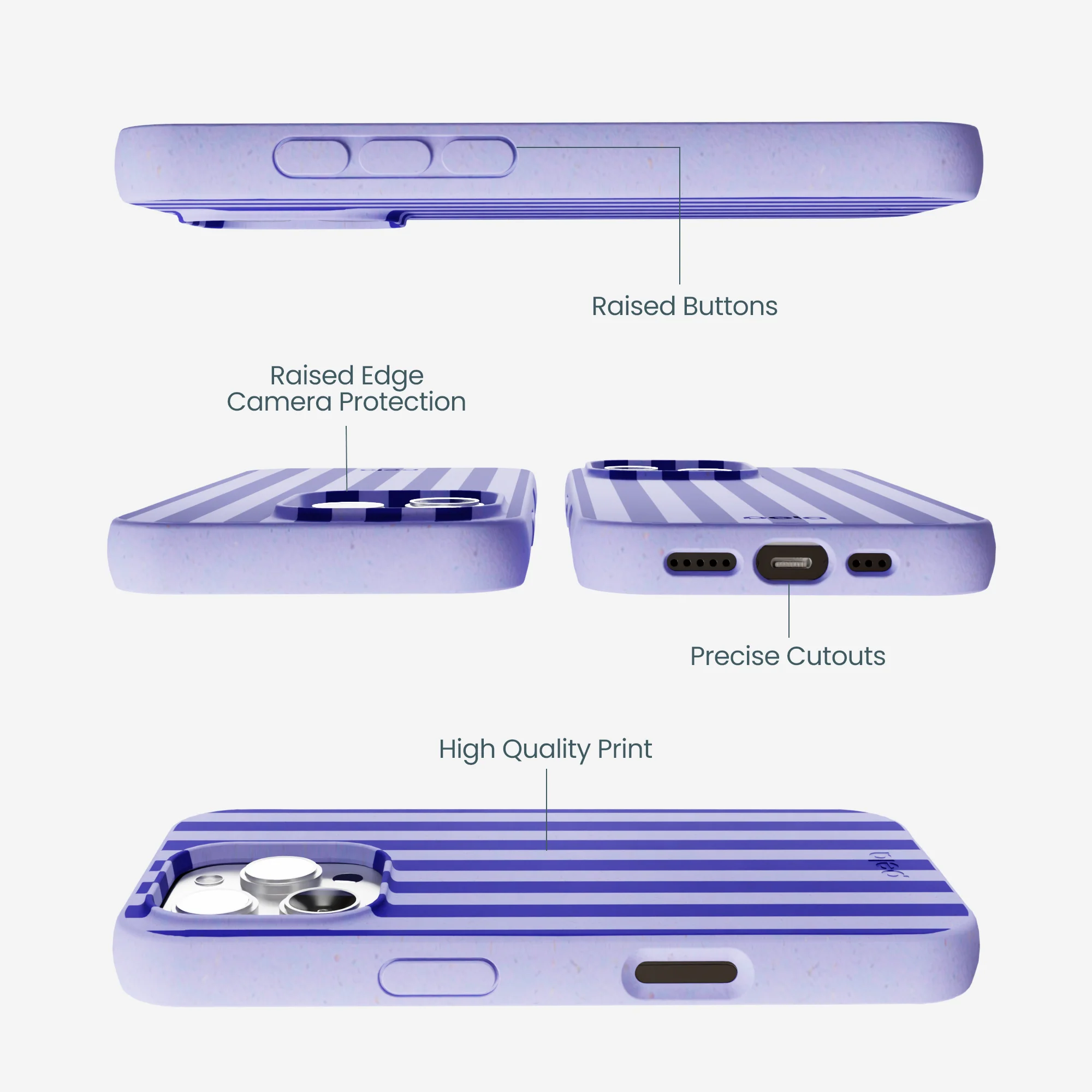 Lavender Indigo Stripes iPhone 16 Pro Max Case - Image 3