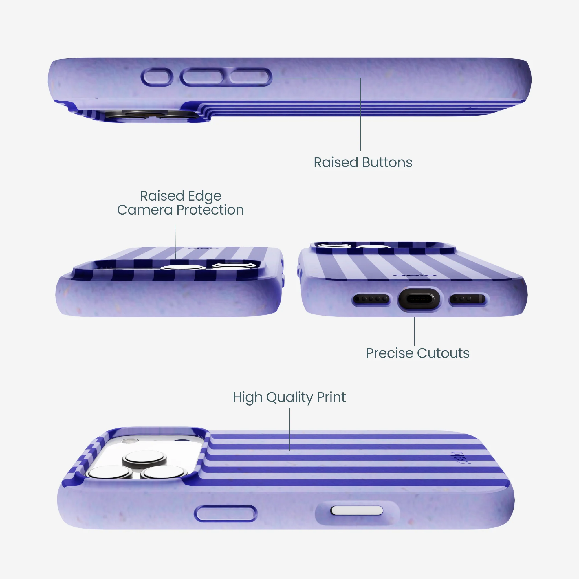 Lavender Indigo Stripes iPhone 17 Pro Case - Image 3