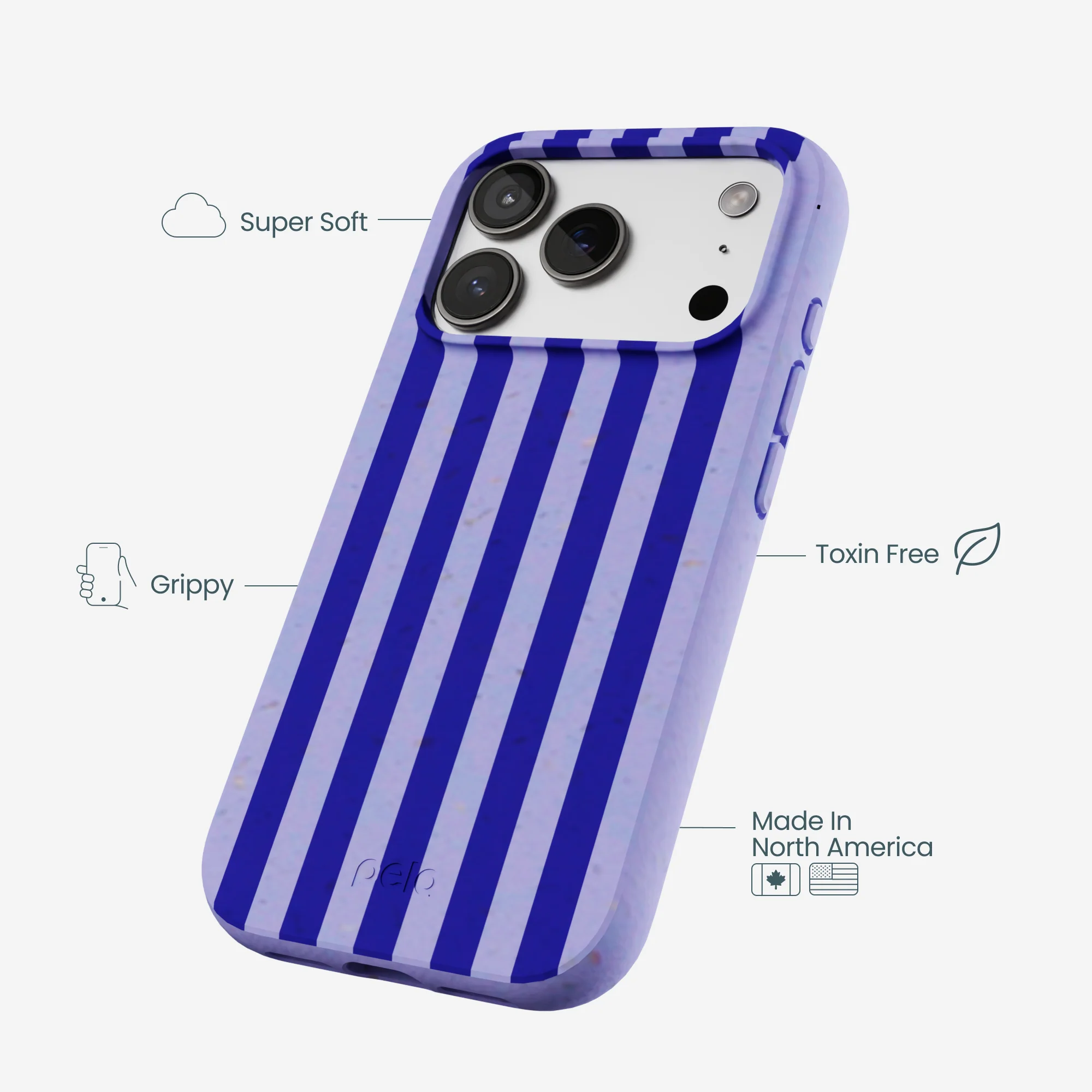 Lavender Indigo Stripes iPhone 17 Pro Case - Image 4