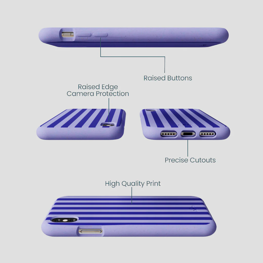Lavender Indigo Stripes iPhone XR Case - Image 3