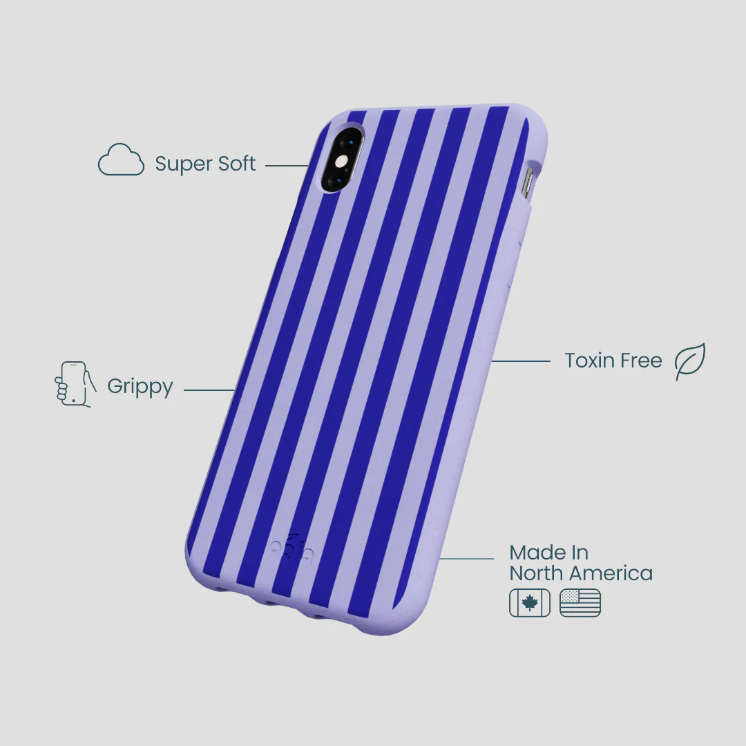 Lavender Indigo Stripes iPhone XR Case - Image 4