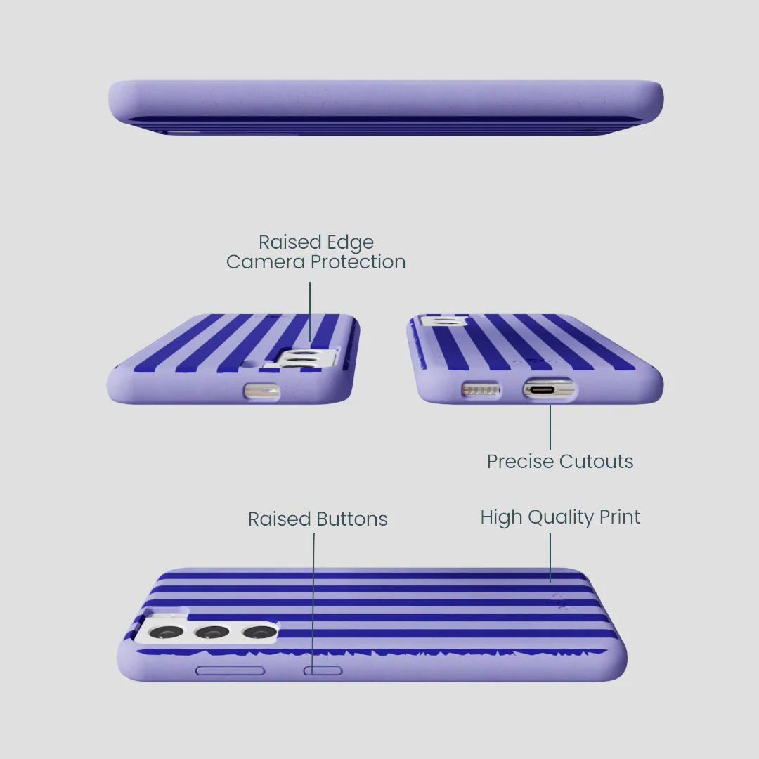 Lavender Indigo Stripes Samsung Galaxy S21 Case - Image 2