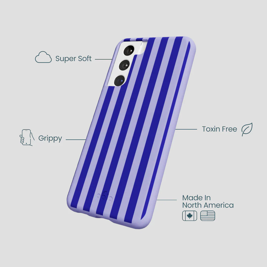 Lavender Indigo Stripes Samsung Galaxy S21 Case - Image 3