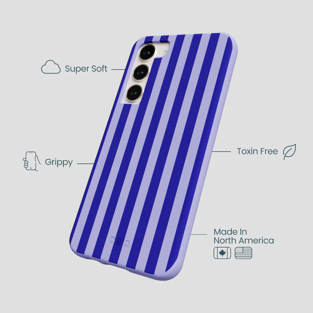 Lavender Indigo Stripes Samsung Galaxy S23+(Plus) Case - Image 3